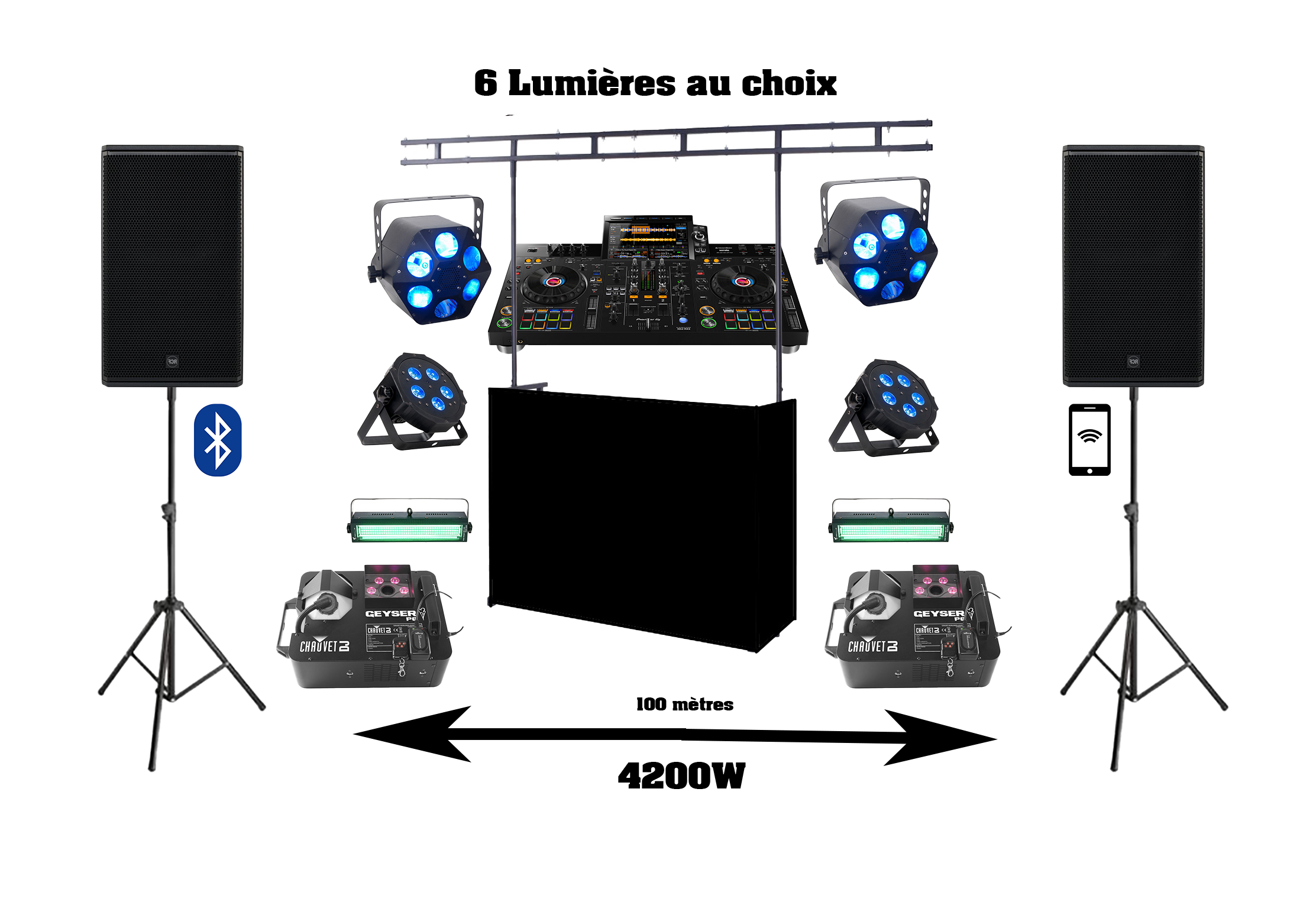 RCF 4200W + 6 Lighte +fog +mix
