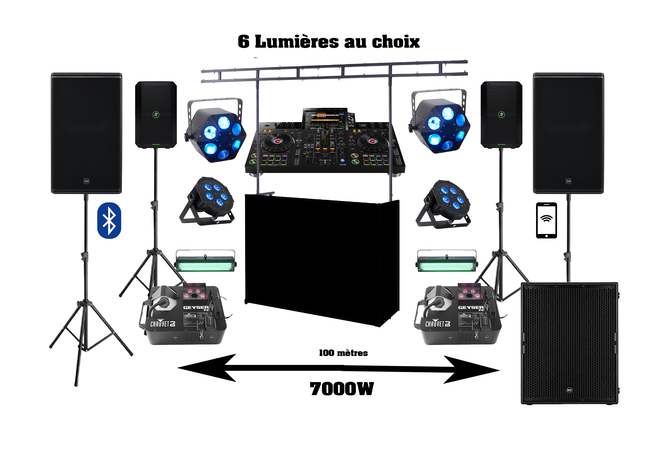 RCF 7000W + 6 Lighte