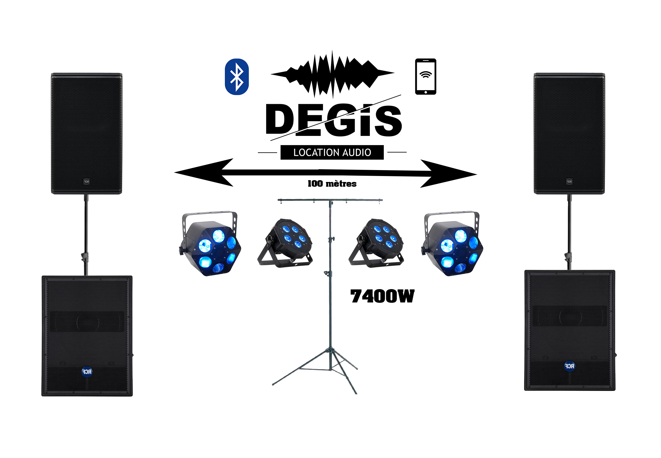 RCF 7400w + 4 Lighte